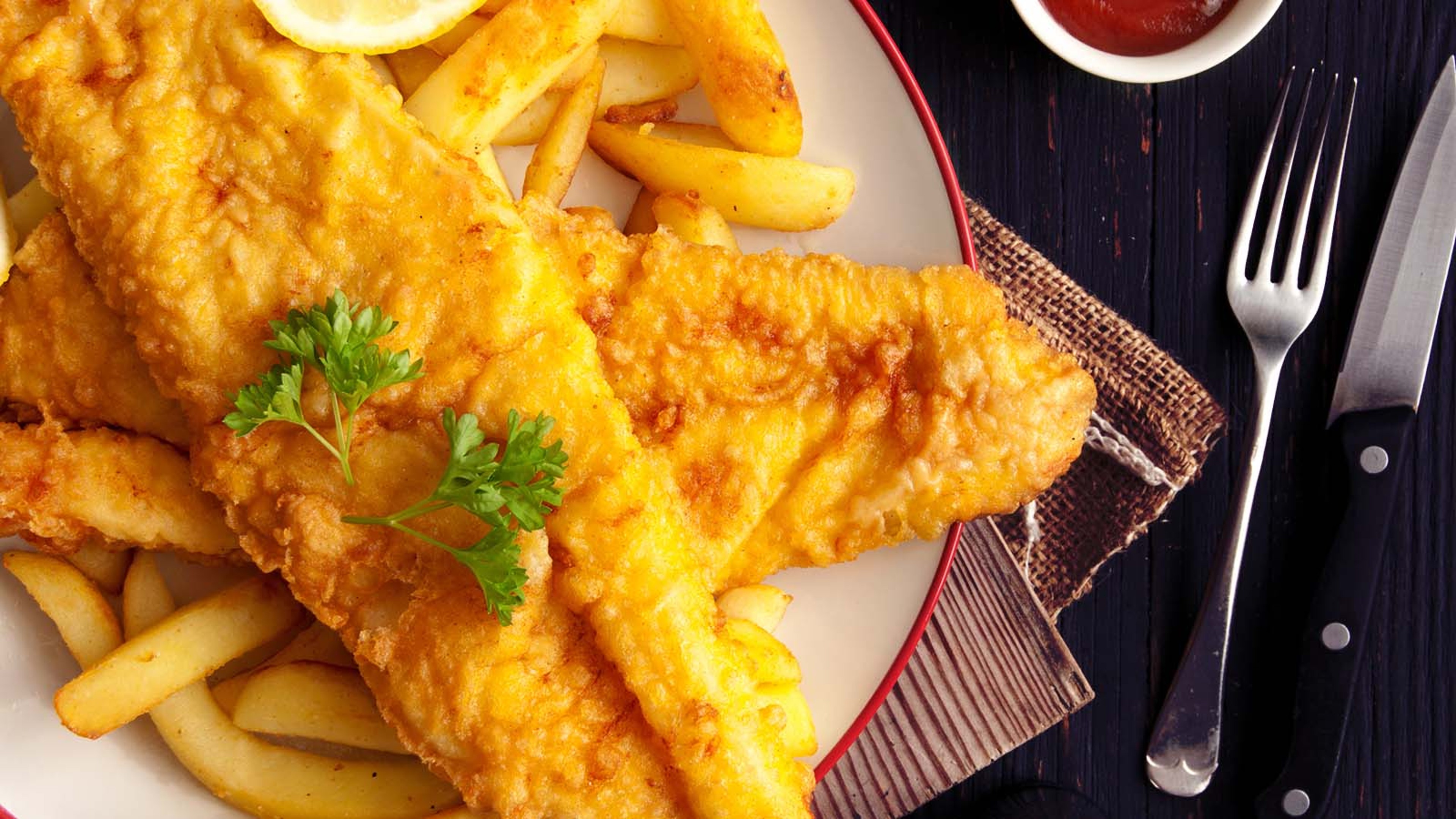 Crispy Cod Fish & Chips Lancing